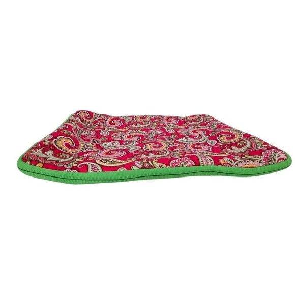 NWOT Tri Coastal Fuchsia Pink Green Paisley Neoprene 13"/14" Laptop Sleeve Pouch - Picture 3 of 5